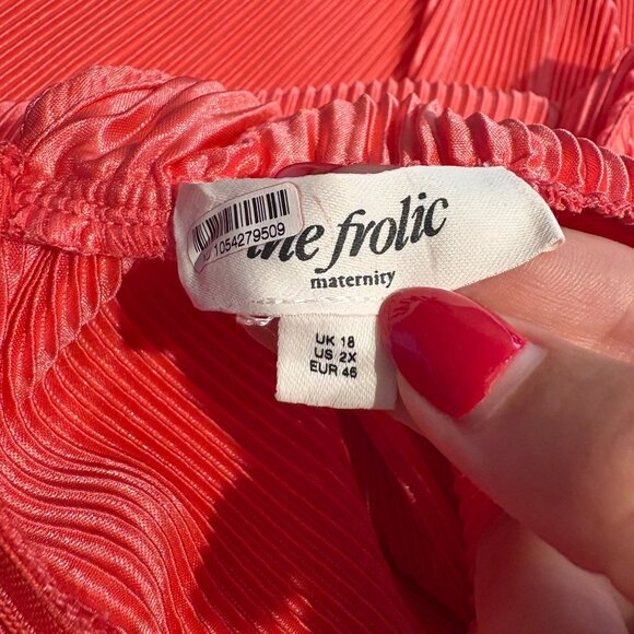 The Frolic Sleeveless Plisse Jumpsuit Size 2X  Coral - EUC! - Picture 4 of 6